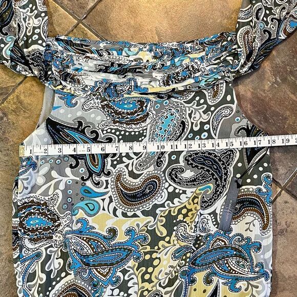 NWT BCBG Maxazria 70s Paisley Blouse Size Small - Picture 8 of 12